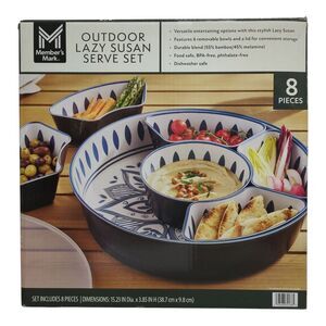 Member's Mark Melamine 6-Section Outdoor Lazy Susan Serving Set - Cobalt